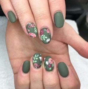 olive green with floral