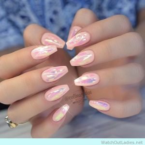 pale pink holo finish