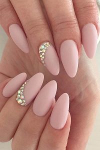 pink nude rhinestone touch