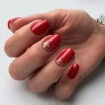 red and gold nails