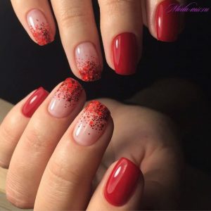 red glitter nails