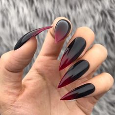 red ombre tips sharp