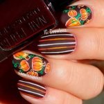 27. Pumpkin Pattern Nail Art