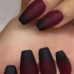 black burgundy matte ombre
