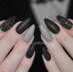 grey black glitter matte acrylic