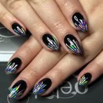 black iridescent tips stripes