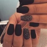 black matte glitter acrylic
