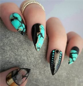 teal black modern stiletto