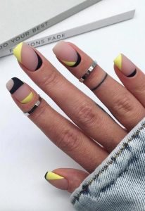 short acrylic clear yellow