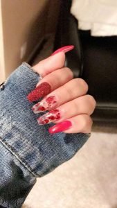glitter clear red