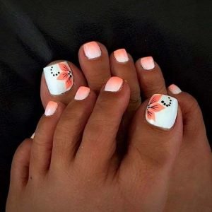flower orange white toes
