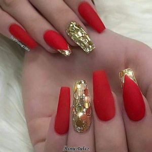 large gold glitter red