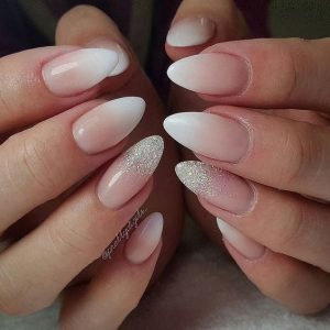 glitter ombre french design