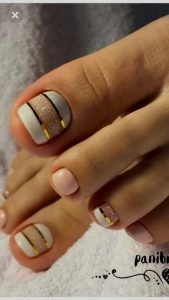 gold stripe clear design toes