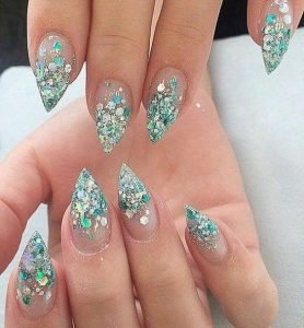 glitter tips stilettos