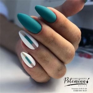 stiletto white teal matte