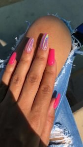 holographic with hot pink