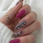 leopard print matte acrylics