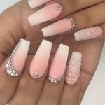 matte ombre rhinestones acrylic