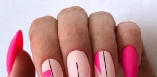 hot pink with white and black design