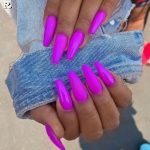 neon purple coffin acrylics
