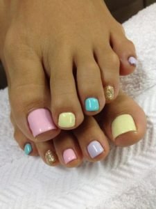 easter color pedicure