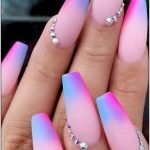 pink blue watercolor matte