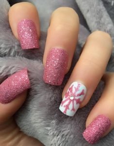 glitter pink snowflake