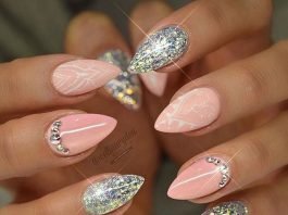 pink white glitter stiletto