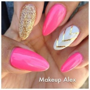 white gold chevron pink