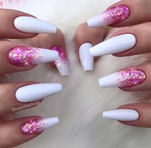 ombre pink glitter