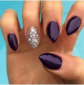 purple silver stiletto short