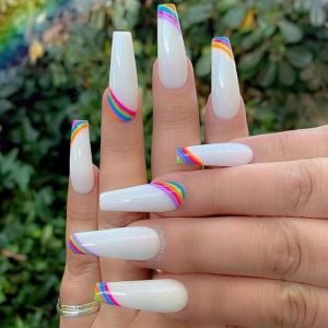 coffin acrylic rainbow touch