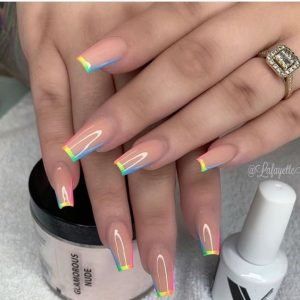 ombre rainbown french