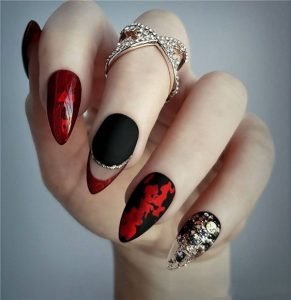 black red clear stiletto