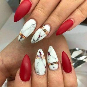 marble with red