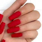 red solid matte coffin