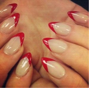 red french mani stiletto