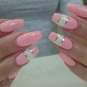 pink striped with white glitter