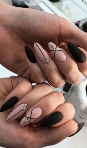 nude matte black stripes