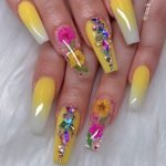 yellow acrylics colorful rhinestones