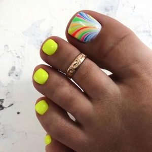 rainbow neon toes