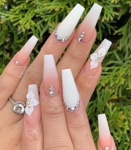 matte white ombre flowers