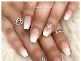 embellished ombre french solar nails