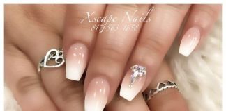 embellished ombre french solar nails