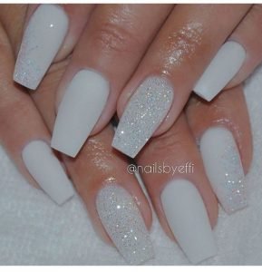 white matte vs glitter