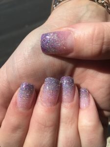 solar nails bright glitter