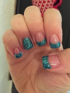 glitter tipped solar nails