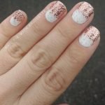 half rose gold glitter white