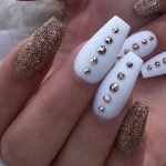 matte white gold glitter solid